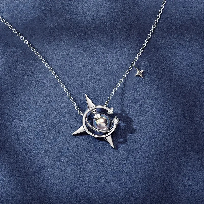 Cosmic Star Necklace in 925 Silver - 45cm Chain