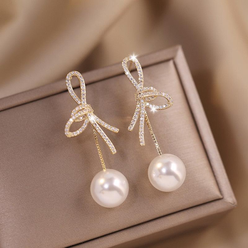 Brinco de Pérola com Zircônia Banhado a Ouro 18k - Sundian - Sundian