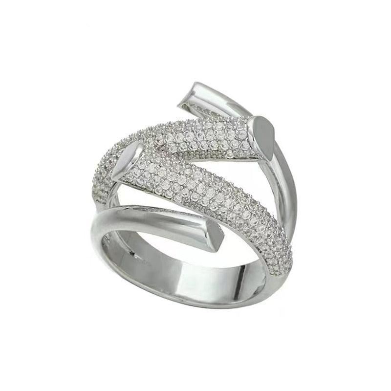 Anel Involt Cravejado e Banhado 18K - Sundian