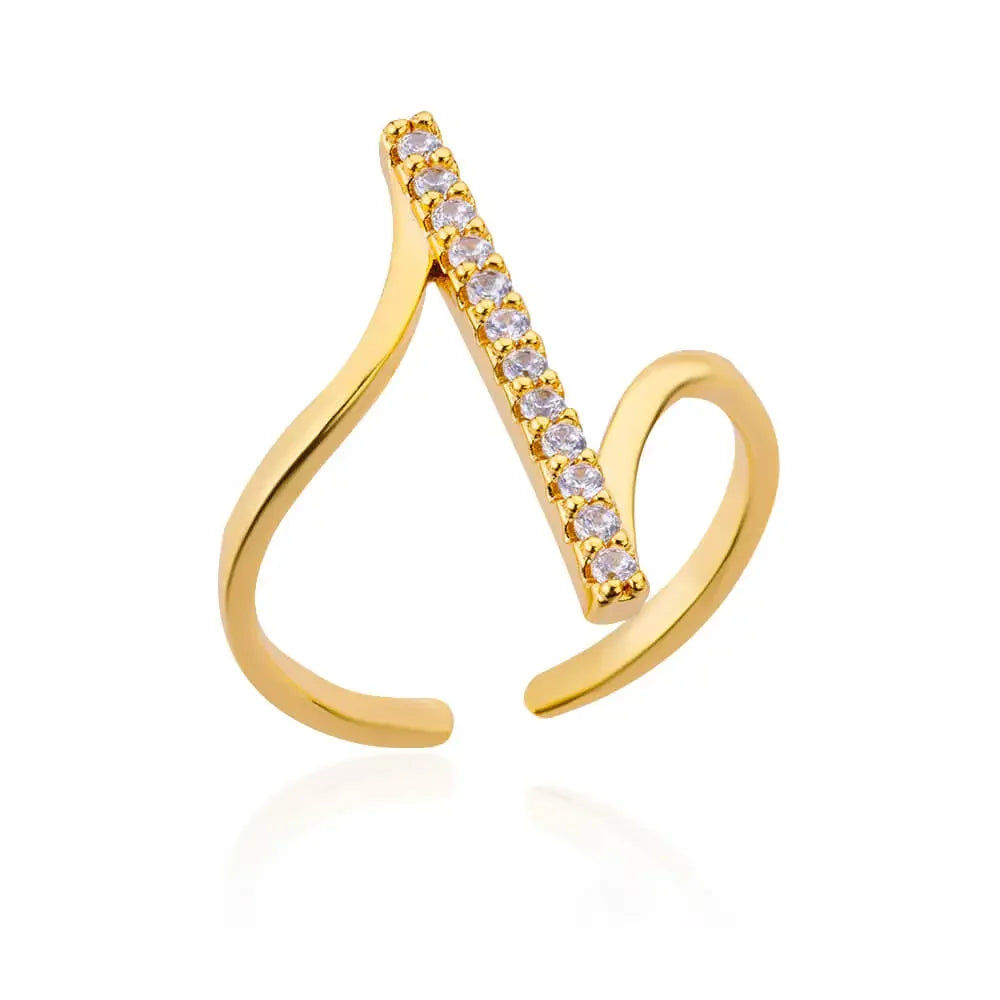 Anel Ajustável Luxe Life Cravejado com Zircônia – Versátil, leve e muito estiloso - Sundian