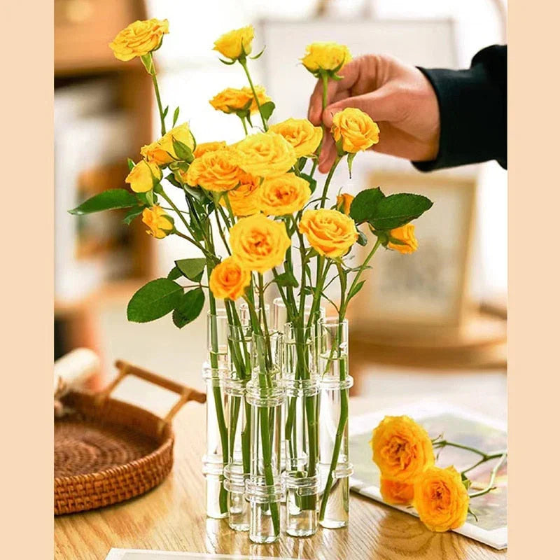 Adjustable Clear Glass Vase for Decoration