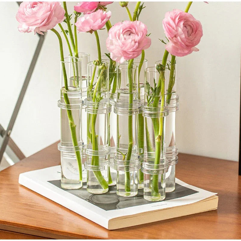 Adjustable Clear Glass Vase for Decoration