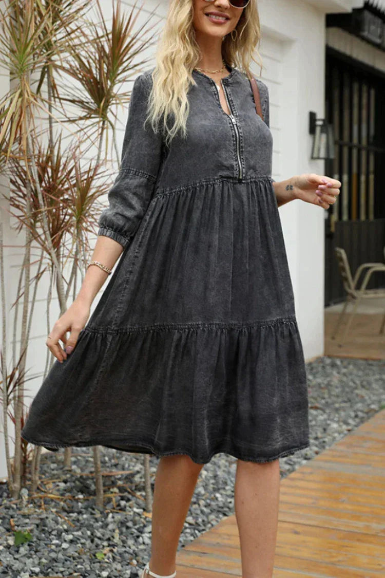 Vestido Jeans Midi Soltinho – Ideal para qualquer ocasião