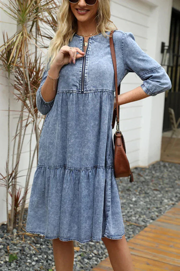 Vestido Jeans Midi Soltinho – Ideal para qualquer ocasião