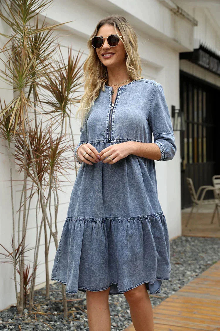 Vestido Jeans Midi Soltinho – Ideal para qualquer ocasião