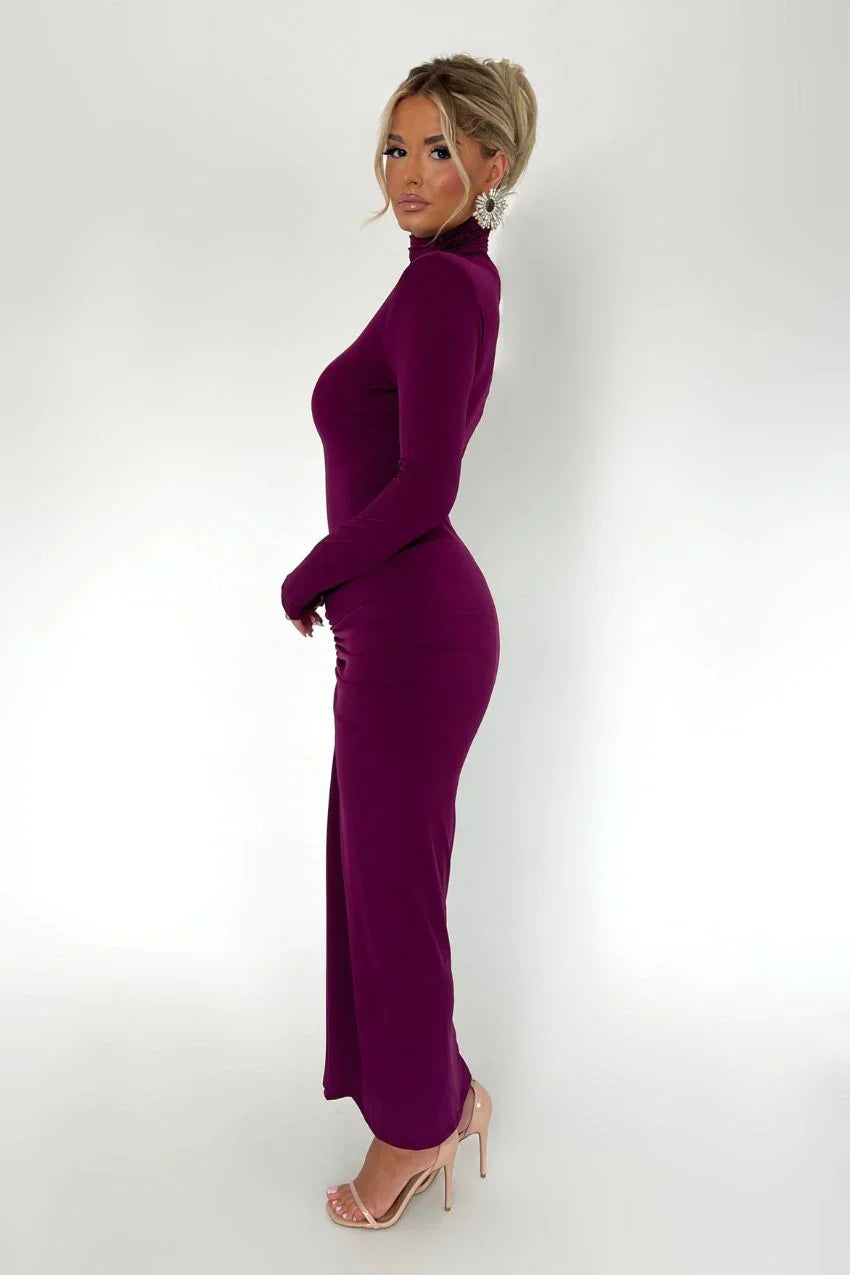 Vestido Vinho Valentina – Design moderno com toque clássico