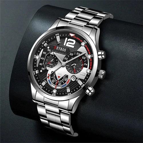 Kit Relógio Elegante + Pulseira – Versátil, leve e muito estiloso
