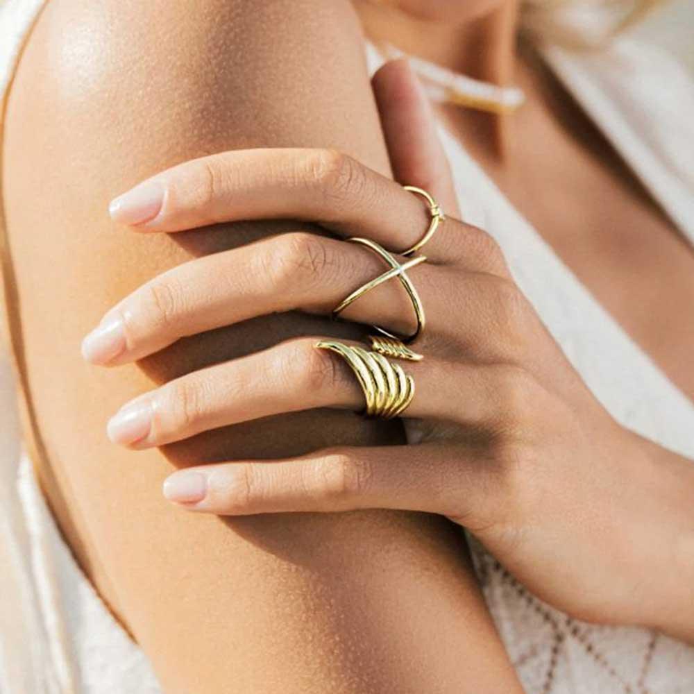 Anel Aeris Ajustável Banhado em Ouro 18k - Sundian