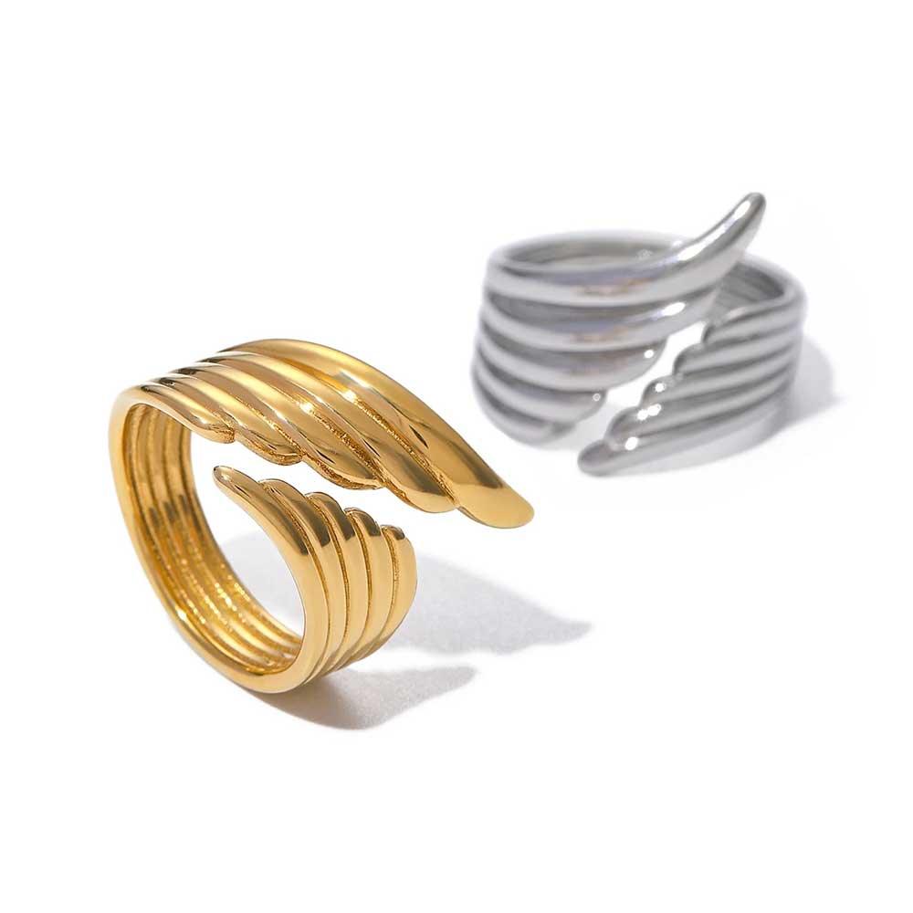 Anel Aeris Ajustável Banhado em Ouro 18k - Sundian