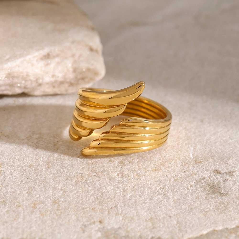 Anel Aeris Ajustável Banhado em Ouro 18k - Sundian