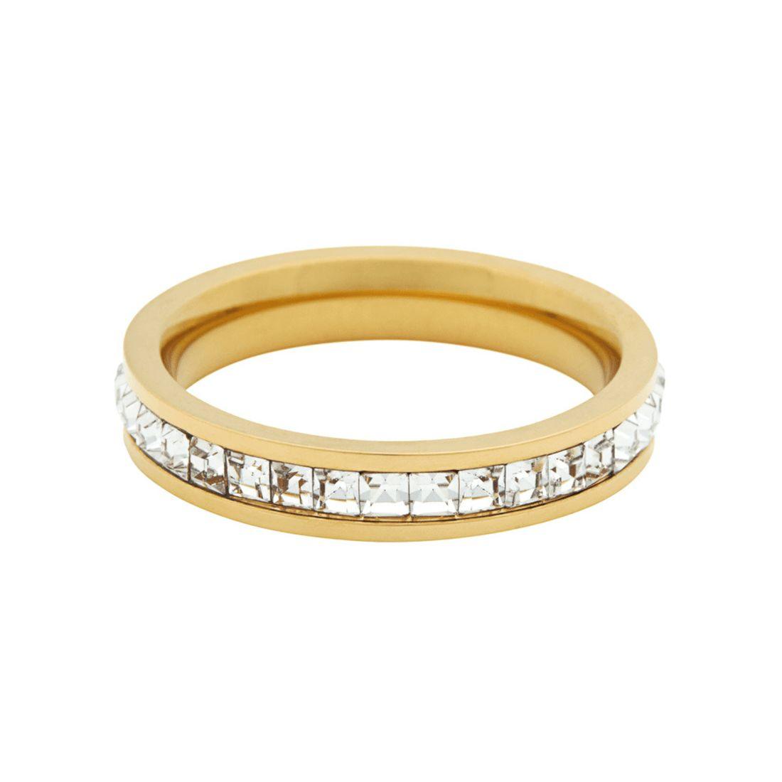 Anel com Zircônias Banhado a Ouro 18k - Sundian