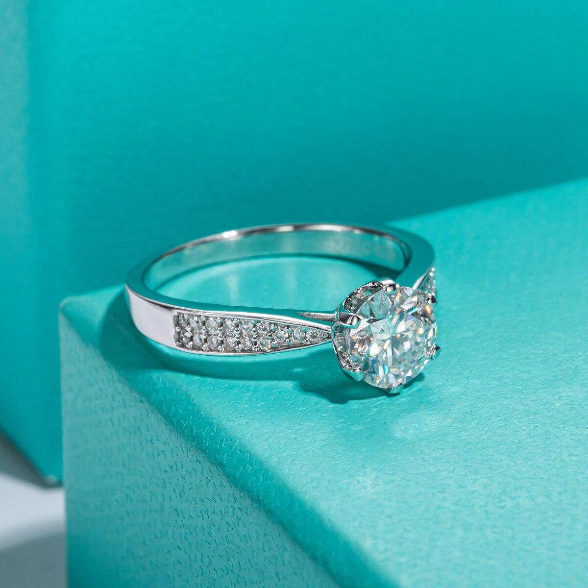 Anel de Noivado Moissanite Cravejado Boreal - Sundian