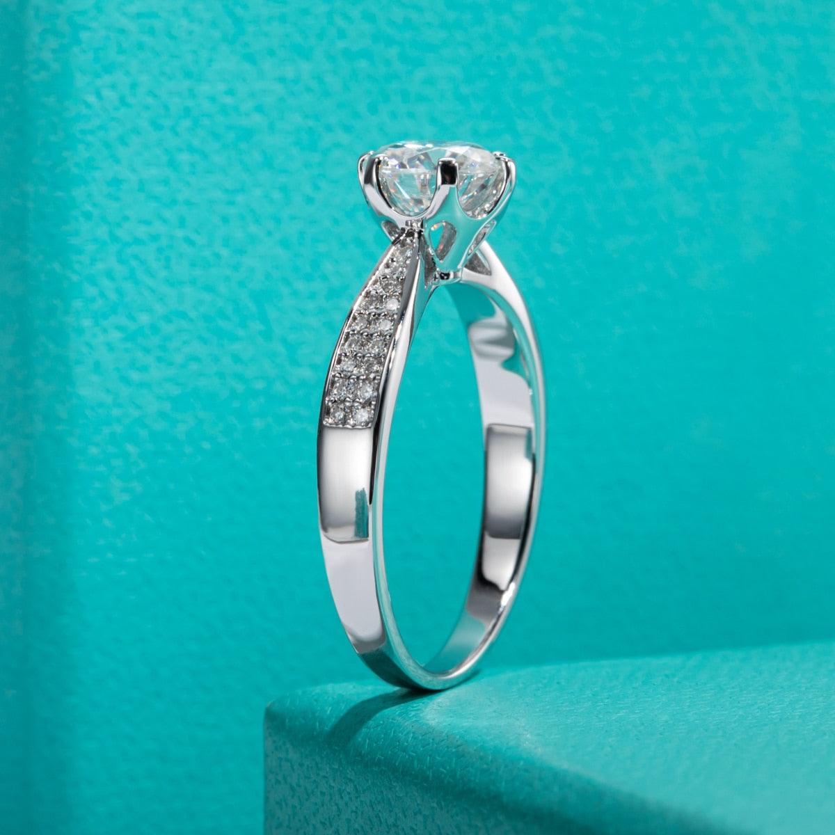 Anel de Noivado Moissanite Cravejado Boreal - Sundian