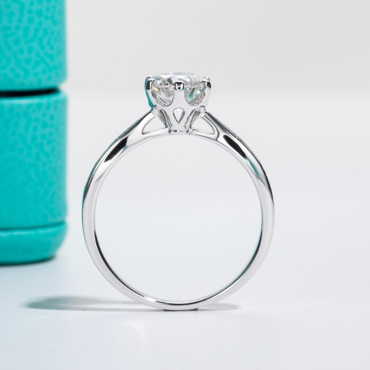Anel de Noivado Moissanite Cravejado Boreal - Sundian