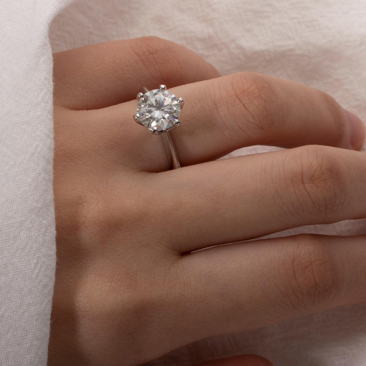 Anel Solitário Moissanite Brilhante - Sundian
