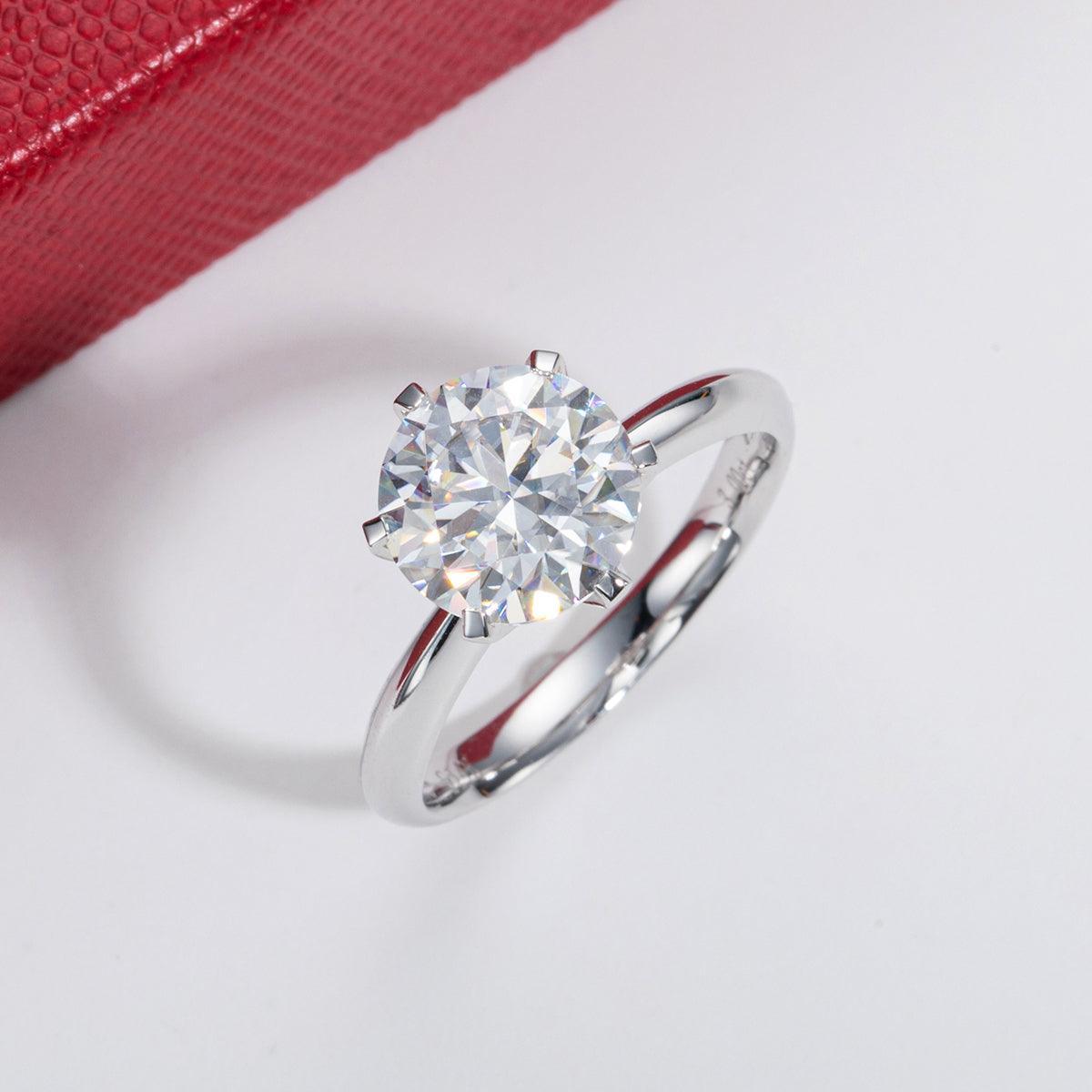 Anel Solitário Moissanite Brilhante - Sundian