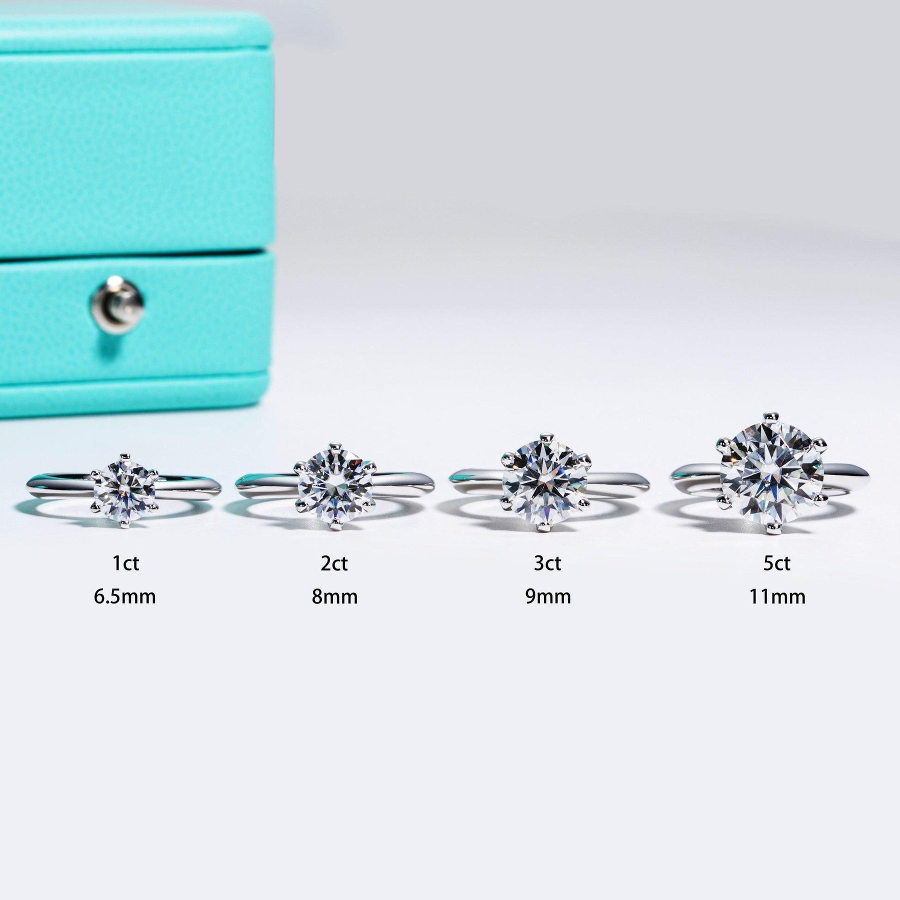 Anel Solitário Moissanite Brilhante - Sundian