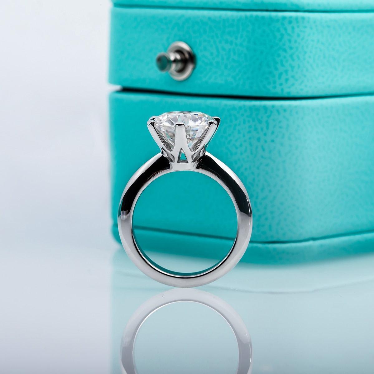 Anel Solitário Moissanite Brilhante - Sundian