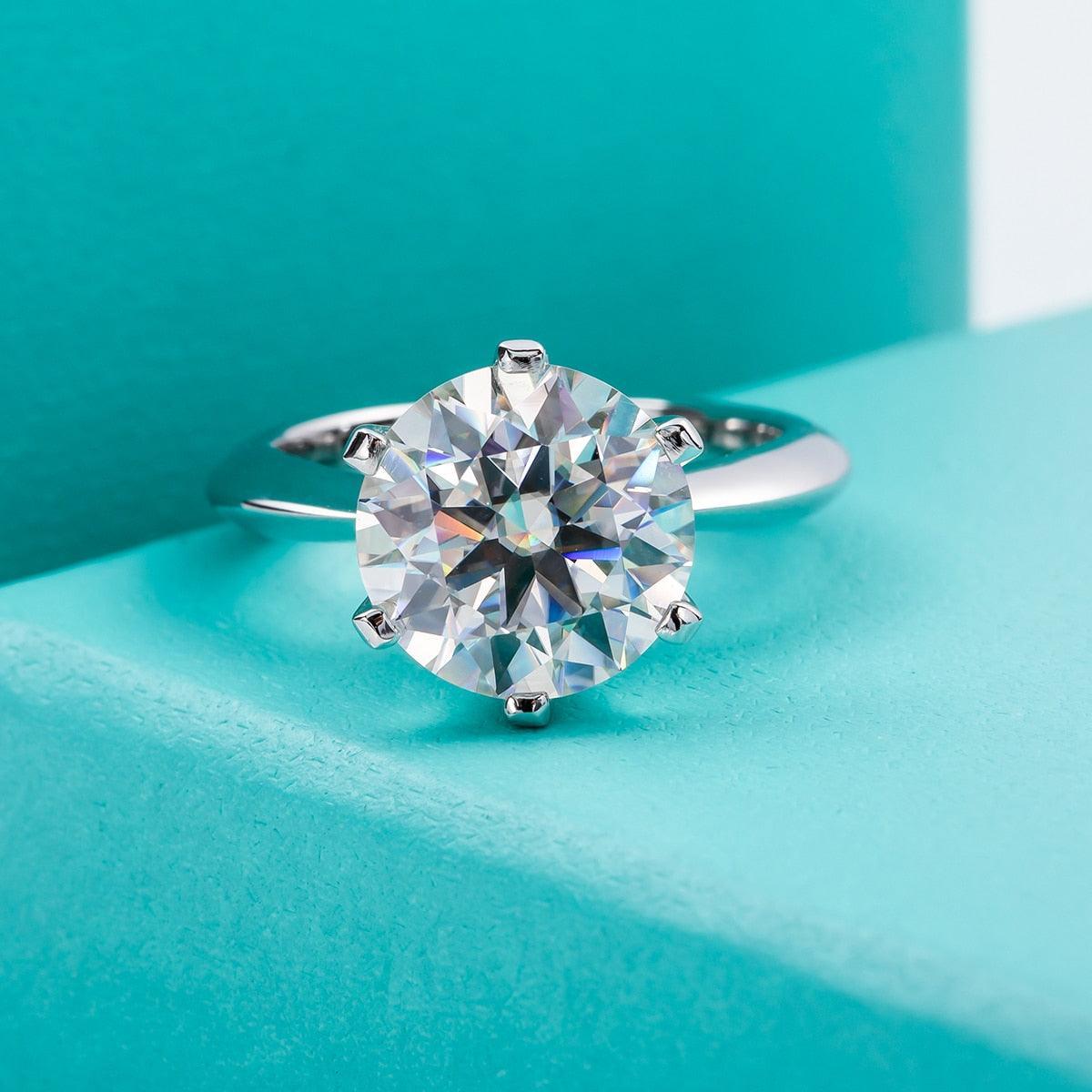 Anel Solitário Moissanite Brilhante - Sundian