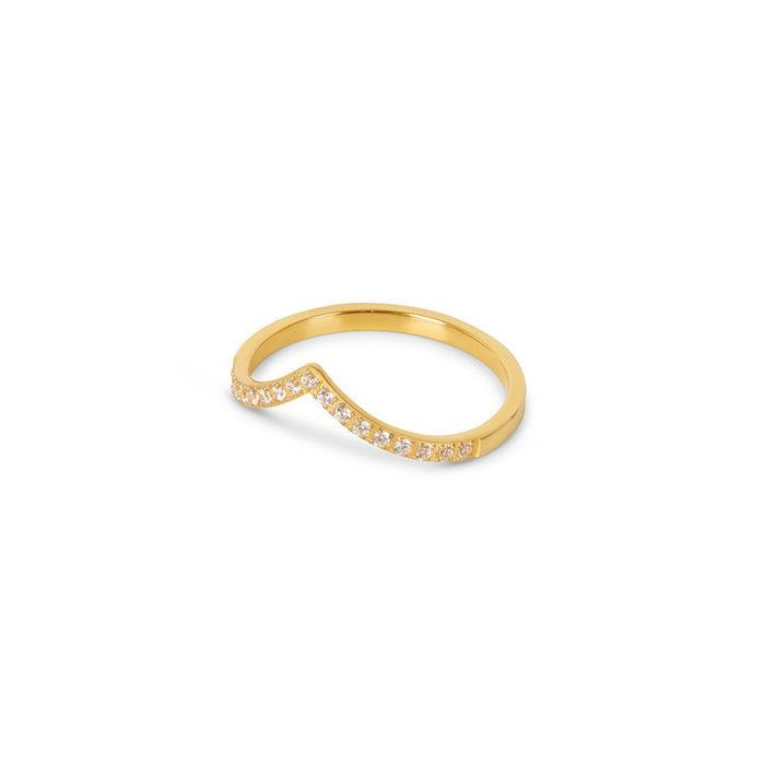 Anel Essenza Zircônia Banhado a Ouro 18k - Sundian