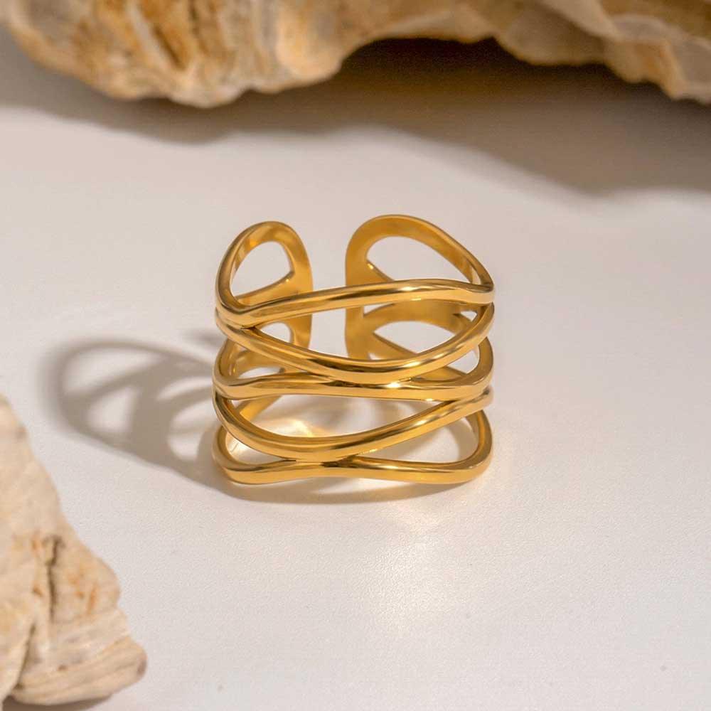 Anel Versatile Ajustável Banhado em Ouro 18k - Sundian
