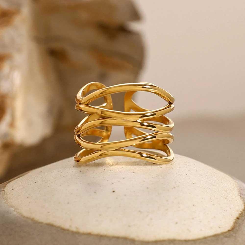 Anel Versatile Ajustável Banhado em Ouro 18k - Sundian