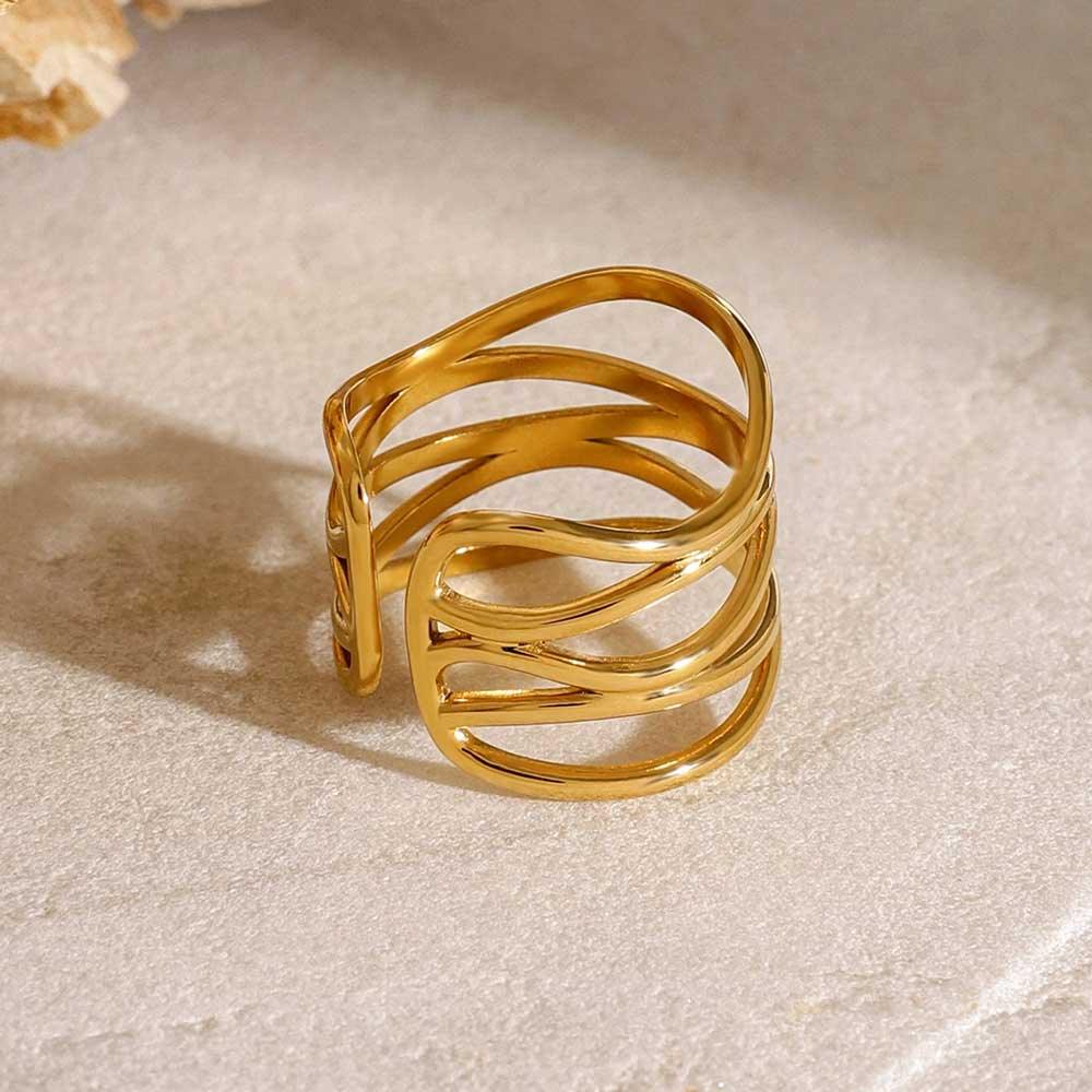 Anel Versatile Ajustável Banhado em Ouro 18k - Sundian