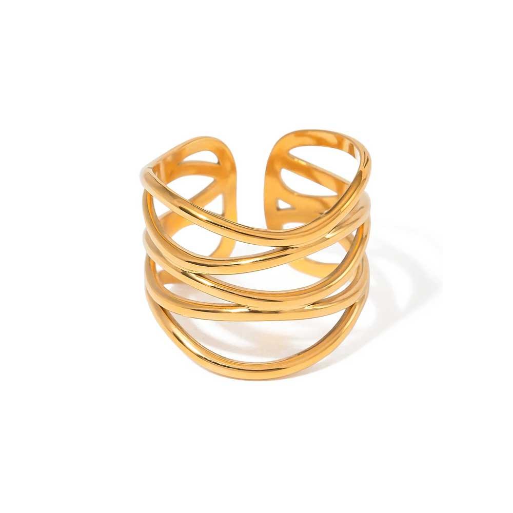 Anel Versatile Ajustável Banhado em Ouro 18k - Sundian
