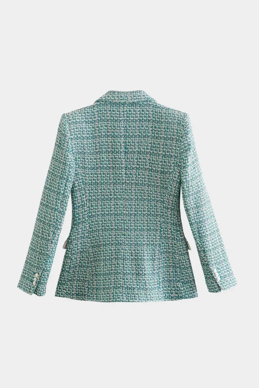 Blazer Tweed Verde Multicolorido – Visual encantador para brilhar - Sundian