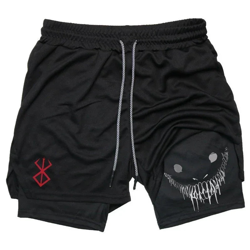 2-in-1 Compression Shorts - Black