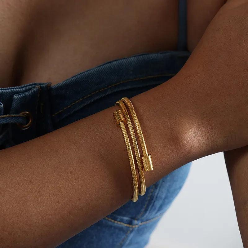Bracelete Espiral Banhado a Ouro 18k - Sundian - Sundian