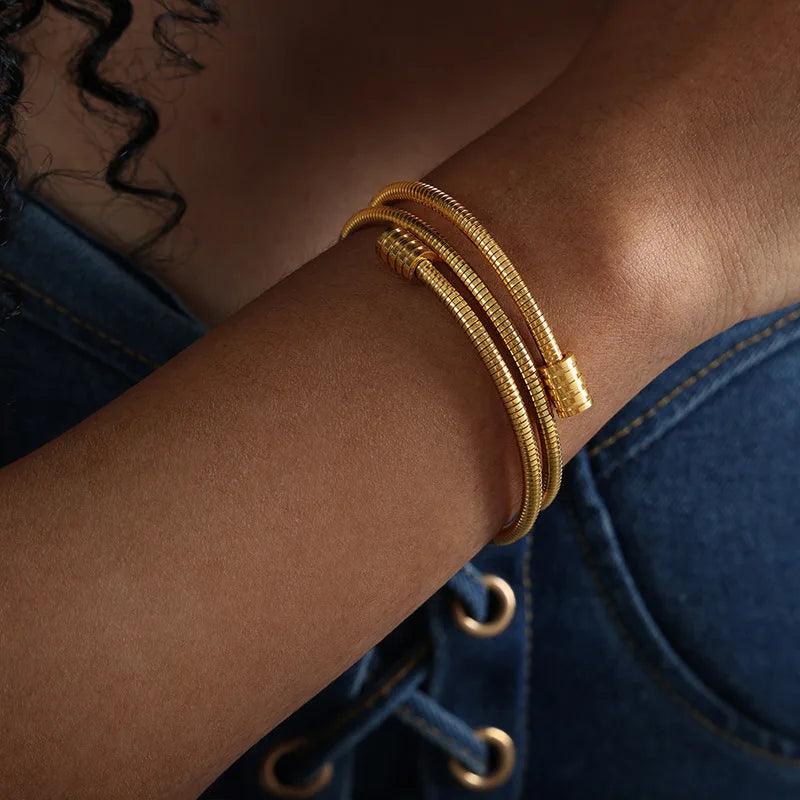 Bracelete Espiral Banhado a Ouro 18k - Sundian - Sundian