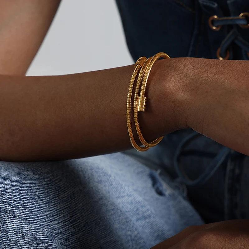 Bracelete Espiral Banhado a Ouro 18k - Sundian - Sundian