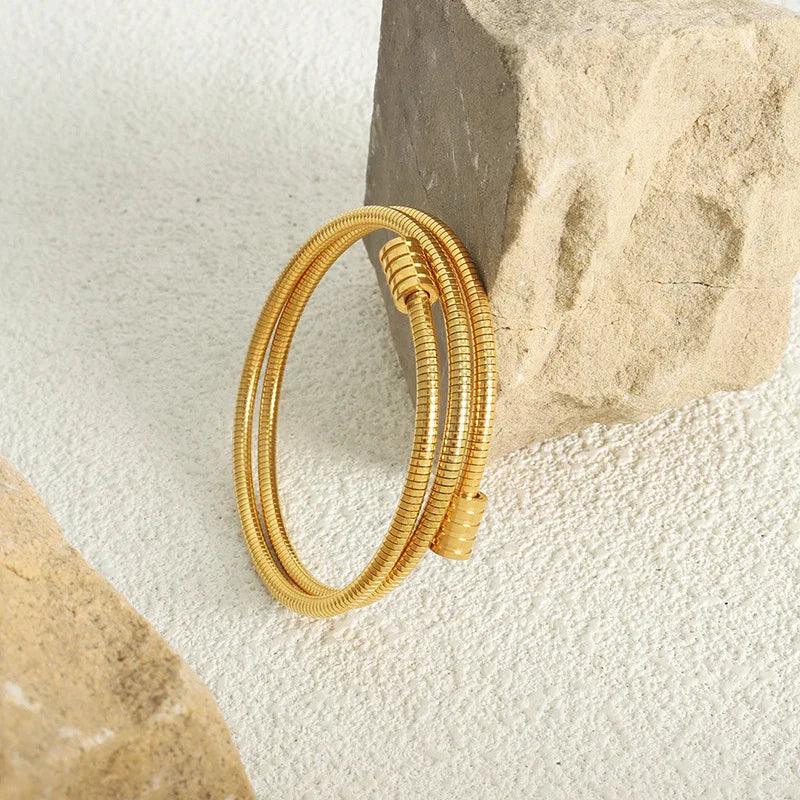 Bracelete Espiral Banhado a Ouro 18k - Sundian - Sundian