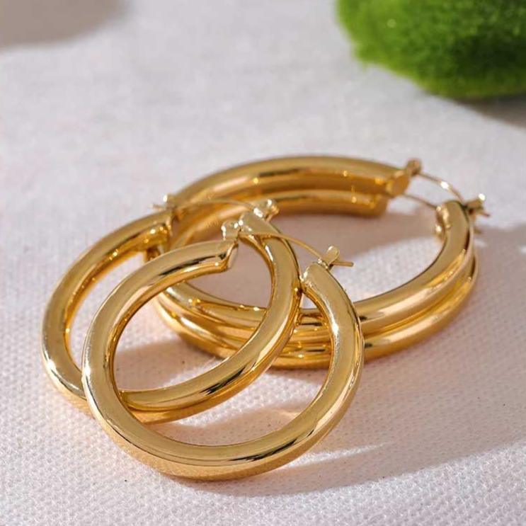 Brinco Argola Grande Banhado em Ouro 18k - Sundian - Sundian