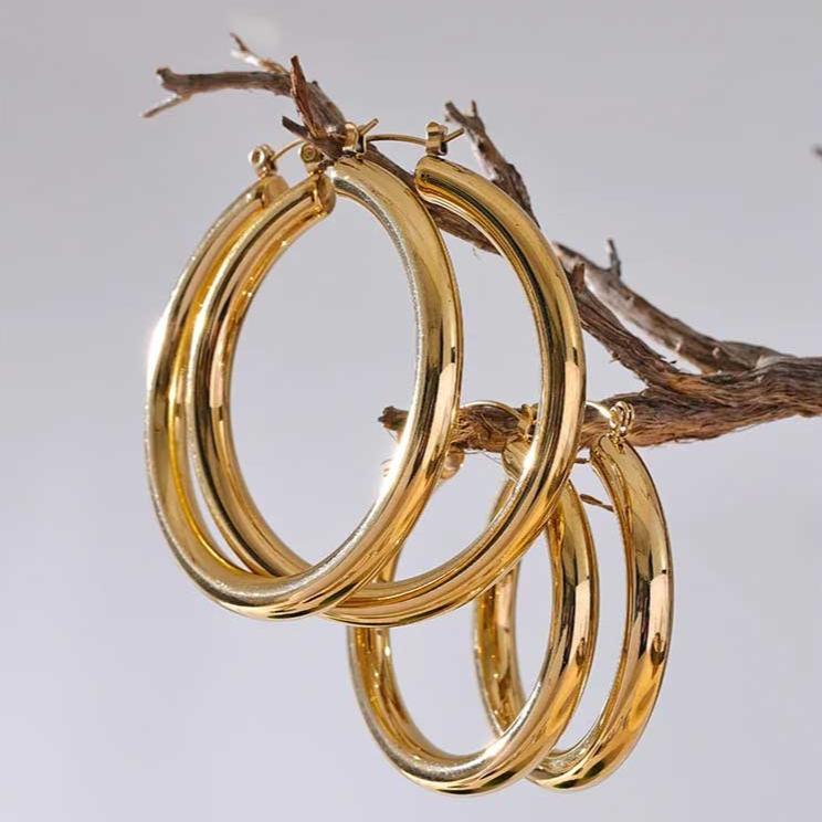 Brinco Argola Grande Banhado em Ouro 18k - Sundian - Sundian