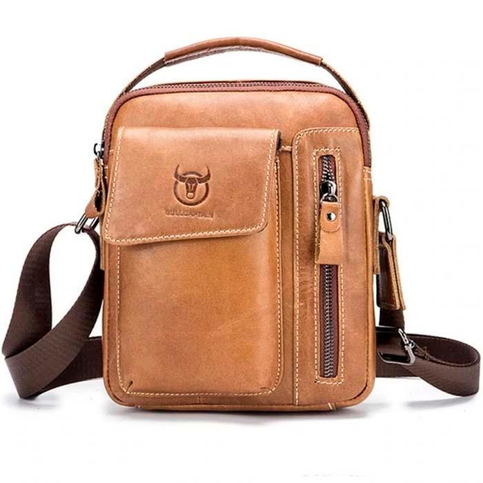 Bolsa de Ombro Bull Capitão Couro Legítimo - Sundian