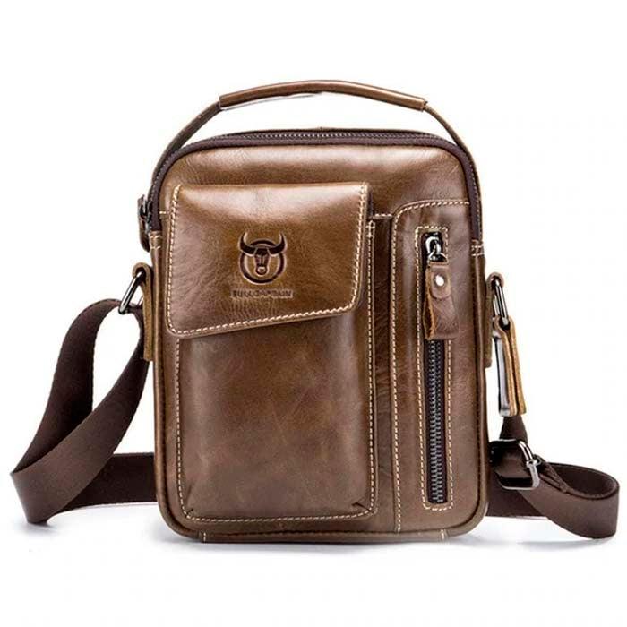 Bolsa de Ombro Bull Capitão Couro Legítimo - Sundian