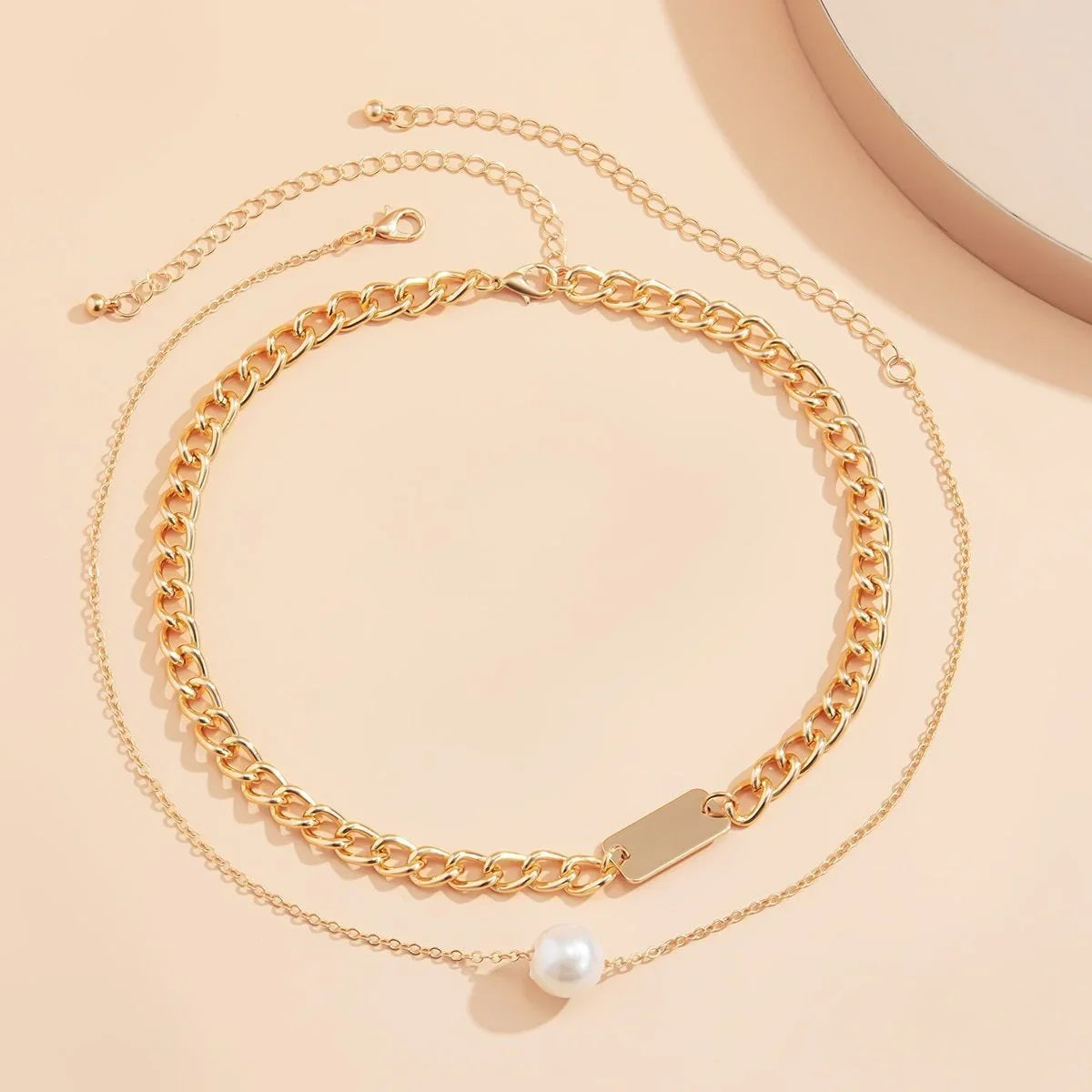 Colar de Pérola e Corrente Ouro 18K