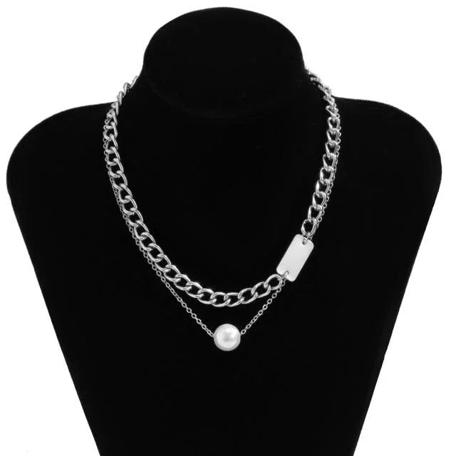 Colar de Pérola e Corrente Ouro 18K