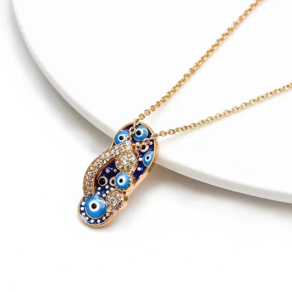 Evil Eye Protective Sandal Necklace