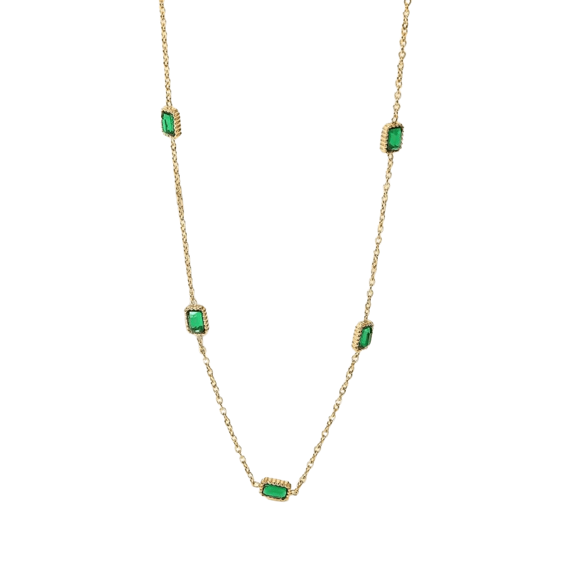 Colar com Esmeralda Banhado a Ouro 18k - Sundian - Sundian