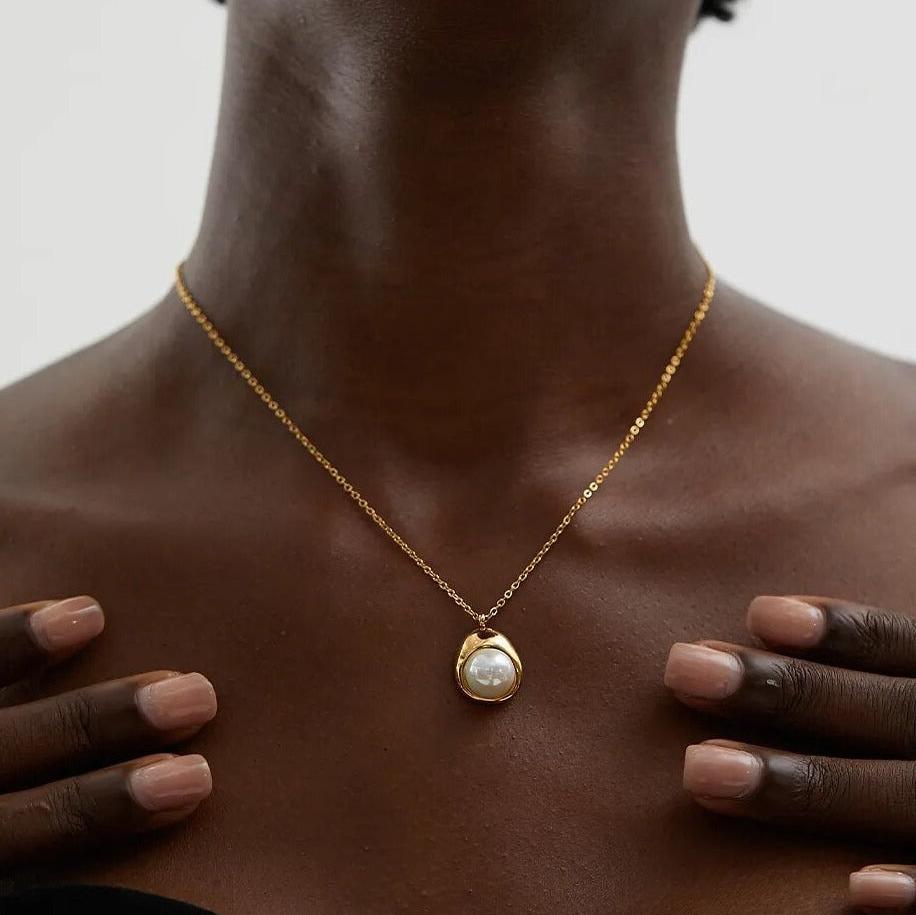 Colar com Pérola Banhado a Ouro 18k - Sundian - Sundian