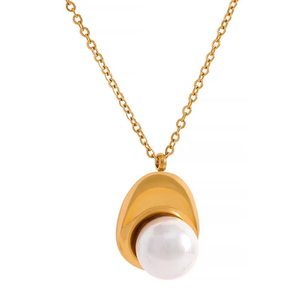 Colar com Pérola Banhado a Ouro 18k - Sundian - Sundian
