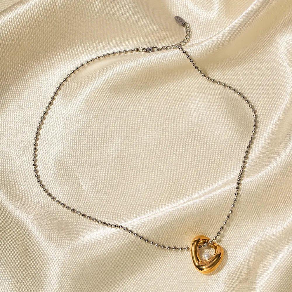 Colar com Pingente Pérola Central Banhado a Ouro 18k - Sundian - Sundian