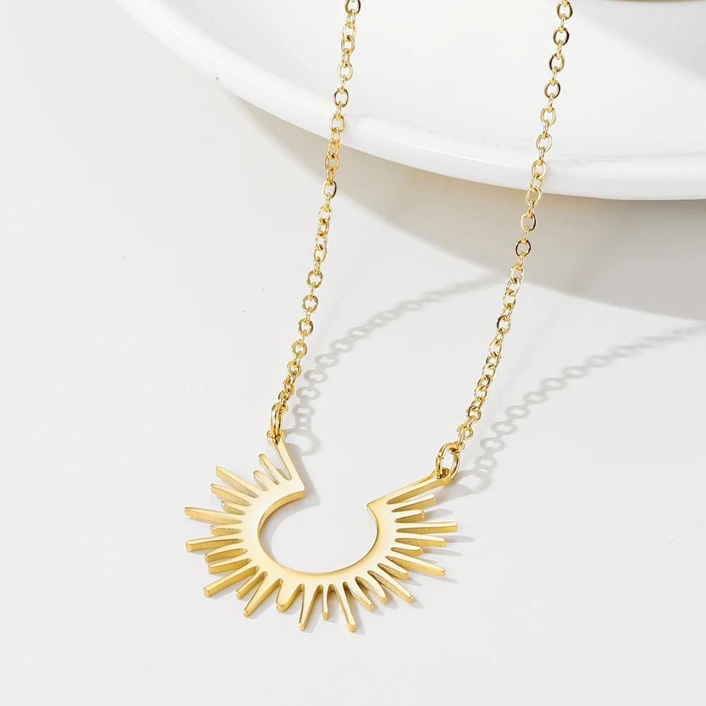 Colar Raios de Sol Vazado Banhado a Ouro 18k - Sundian - Sundian