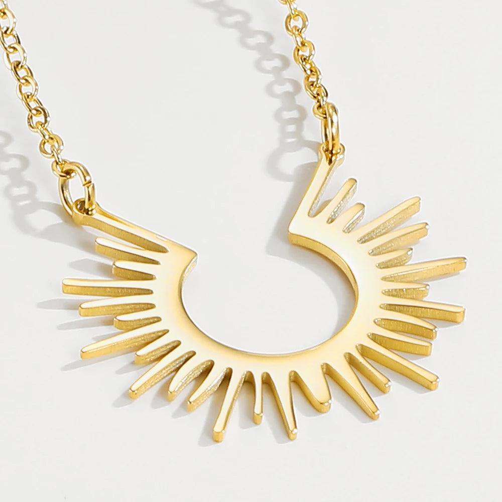 Colar Raios de Sol Vazado Banhado a Ouro 18k - Sundian - Sundian