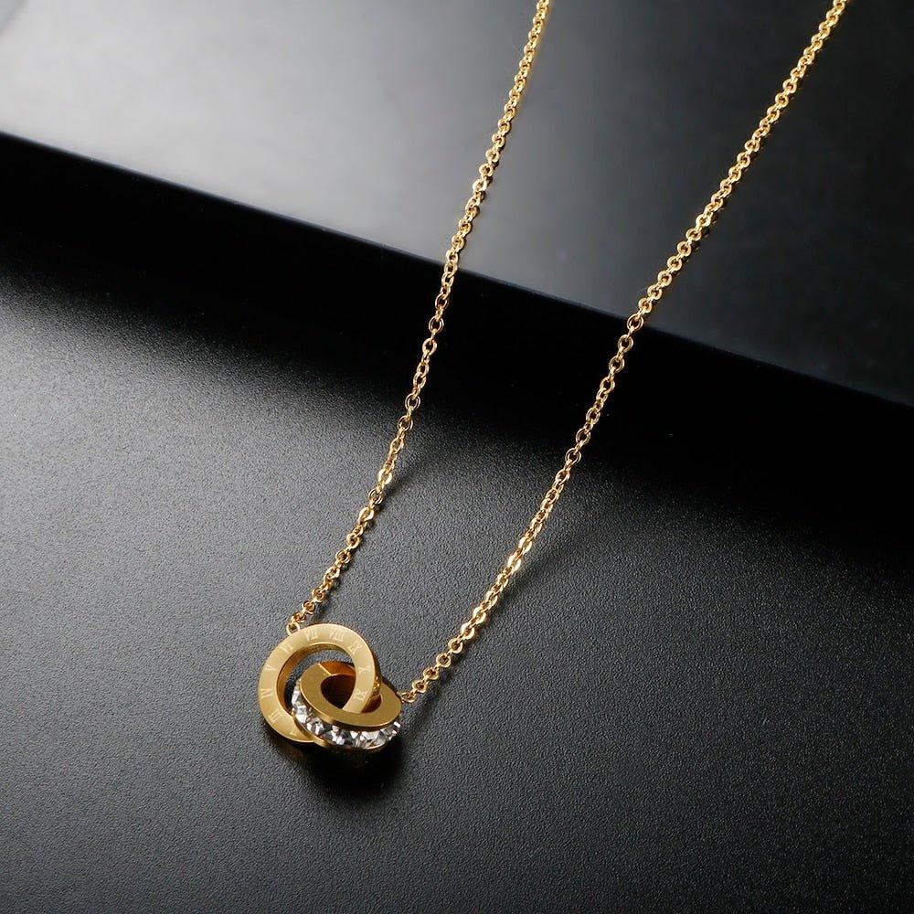 Colar Romano com Pedra Zircônia Banhado em Ouro 18k - Sundian - Sundian