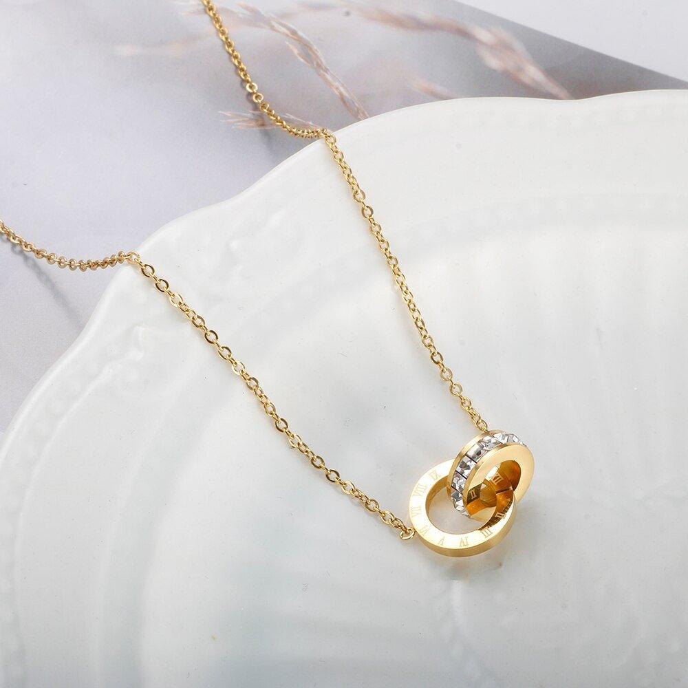 Colar Romano com Pedra Zircônia Banhado em Ouro 18k - Sundian - Sundian