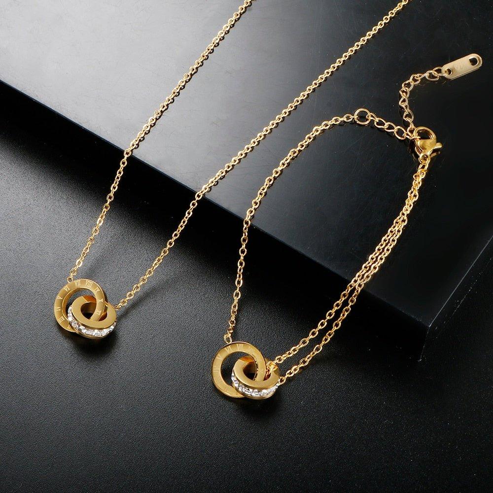 Colar Romano com Pedra Zircônia Banhado em Ouro 18k - Sundian - Sundian